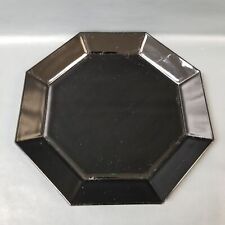 Arcoroc France Onyx Black Glass Octime 8 Sided Chop Plate Cake Round Serving 12
