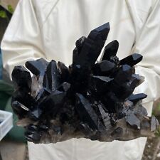 5.5lb Large Natural Black Smoky Quartz Crystal Cluster Rough Mineral Specimen picture