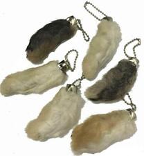 10pc  NATURAL COLOR RABBIT  FEET KEY CHAINS talisman bunny foot lucky key chain picture