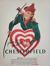 1941 Chesterfield Cigarettes Print Advertising Archer Pinup Heart LIFE Color picture