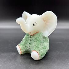 Fenton Art Glass 2005 PJ Babies Sitting Baby Elephant Hand Painted Frit 5058-3R picture