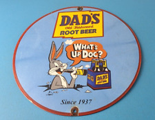 Vintage Dad's Root Beer Sign - Old Fashioned Beverage Soda Pop Gas Pump Sign picture