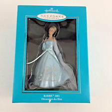 Hallmark Keepsake Ornament Barbie 2001 Porcelain Ice Blue Gown Club Exclusive picture