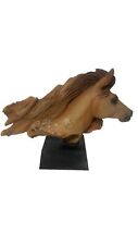 1996 Rick Cain Limited Driftwood Riding Horse Statue & Bald Eagle Vintage picture