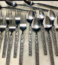 24pc Lot Vintage RIVIERA Stainless Steel MONTEREY Scroll Flatware MCM Japan picture