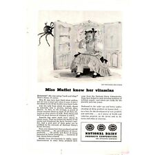 1945 National Dairy Products Corp Print Ad WWII Miss Muffet Knew her Vitamins picture