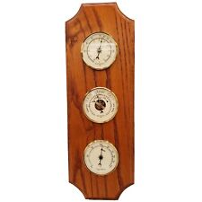 Vintage Solid Oak Weather Station France Barometer Thermometer Wall Hanging picture