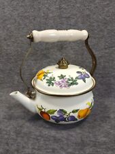 Vintage TABLETOPS UNLIMITED Enamelware Teapot Essence Made In Thailand picture