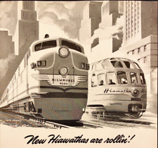 1948 The Milwaukee Railway Hiawathas Speedliners Trains Route Map Print Ad picture