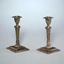 E F Caldwell George III Style Silverplate Candlesticks Antique Pair Of 2 A picture