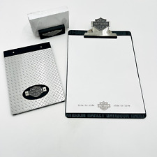Vtg Harley Davidson Metal Clipboard Notepad Tablet diamond plate Card Holder picture