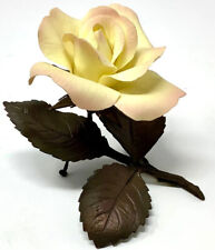 Boehm Fine Porcelain Limited Issue “Peace” Rose Figurine on Bronze Stem & Leaves picture