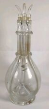 4 Chamber Blown Glass Decanter Liquor Bar Bottle w/Stoppers Made In France Cpics picture