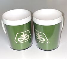 Vintage Set 2 Pioneer Seed Advertising Thermo Serv insulated Hot/Cold Mugs Green picture