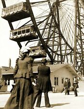 1892 Big Ferris Wheel World's Fair Chicago IL Old Photo 8