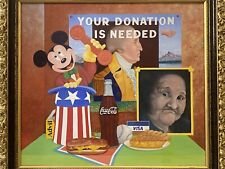 🔥 Unusual Vintage Old Disney Modern Americana Mickey Mouse Pop Art Oil Painting picture