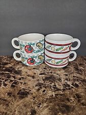 Set of 4 Mugs Vintage Houston Harvest Soup and Crackers Homemade Soup Stackable picture