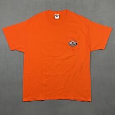 Harley Davidson Shirt Mens XL Orange Pre Luxe Oil Pocket Tee Hampton Virginia picture