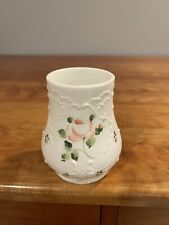 Vintage antique milk glass roses flower vase exceptional collectible condition picture