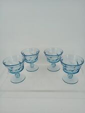 Vintage 60's Fostoria Jamestown Blue Swirl Champagne / Sherbet Glass Set Of 4 picture
