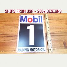 Vintage Mobil 1 Sign Mobil 1 Racing Oil Mobil1 Oil Tin Sign Mobil One Metal Shop picture