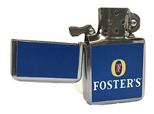 Foster’s Lager Beer Flip Top Chrome Oil Lighter Wind Resistant Flame picture