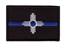 50pc NEW MEXICO STATE FLAG THIN BLUE LINE POLICE TACTICAL SWAT HOOK PATCH picture