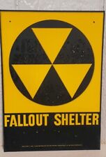 Vintage Original 1950s - 1960s Fallout Shelter Sign WITH IMPERFECT AGE SPOTS  picture