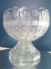 LARGE BOHEMIAN CRYSTAL PUNCH BOWL AND STAND 