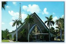c1960;s First Methodist Church Exterior Pompano Beach Florida FL Trees Postcard picture