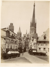 France, Rouen, the Arrow of Notre-Dame Cathedral Vintage Albumen Print Ti picture