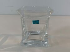 Vintage Hoya Crystal Small Square Doric Vase with Original Box picture