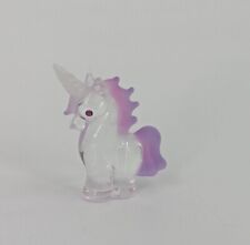 Sparkle Unicorn Glass Tiny Figurine Miniature with Eye Crystals and Pink Maine picture