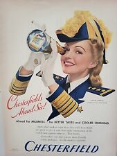 1941 Chesterfield Cigarettes Print Advertising Sailor Girl Pinup LIFE Color picture