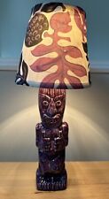 Rare One Of A Kind Cotiki 2014 Marquesan Tiki Lamp Purple 18” Tall picture