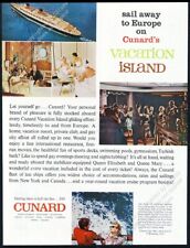 1961 RMS Queen Elizabeth cruise ship 5 photo Cunard travel vintage print ad picture