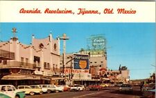 Vintage 1970's Color RPPC Postcard Avenida Revolucion Tijuana Mexico picture