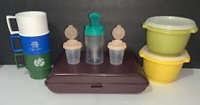 Vintage 9 pc Tupperware Bundle 2 Bowls, Salt & Pepper Shakers, Cups, Jewelry Box picture