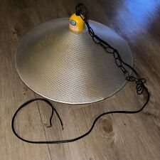 Vintage Swag Lamp Metal Wire Saucer Hanging Light Industrial Space Age 18” Rare picture