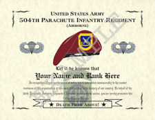 504th Parachute Infantry Regiment (A) Personalized Art Print 8.5 x 11 (BADGE) picture