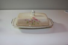 Vintage Homer Laughlin Fluffy VIRGINIA ROSE Rare 2pc Covered Butter Dish picture