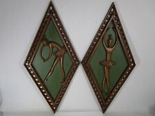 Vtg Set Of 2 Mid Century Syroco Ballerina Plaques Ballet Dancers Wall Decor MCM picture