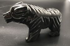 Carved Black Stone Bear 5.25” L  *READ* picture