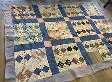 Vintage Patchwork Quilt Top, Four Patch With Triangles, Multi, As Is, Cutter picture