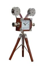 Nautica Vintage Projector Clock With Tripod Wooden Stand. Clock For Decoration. picture