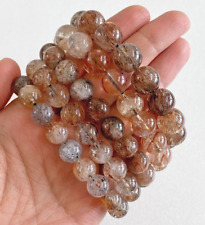 Wholesale 5 x Natural Black Gold Rutilated Quartz Crysta Mix Size Beads Bracelet picture