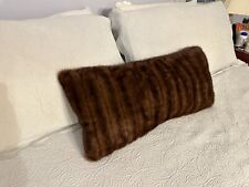 NEW Large Double Sided Genuine Chocolate Brown Real Mink Fur Pillow 27