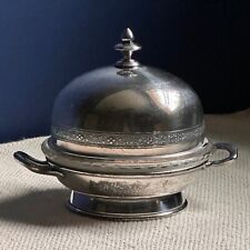 Vintage Reed & Barton￼ Silver Plate Covered Dish w/ Glass Insert Butter/Cheese picture