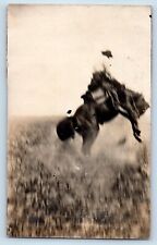 New Windsor Colorado CO Postcard RPPC Photo Cowboy Bronco Horse 1908 Antique picture
