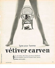 1975 ADVERTISING ADVERTISEMENT CARVEN men's eau de toilette VETIVER picture